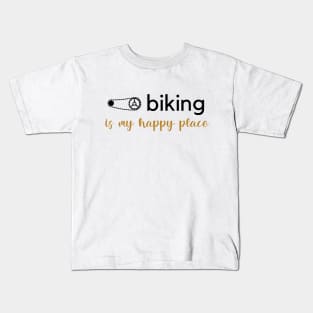 Biking Is My Happy Place Kids T-Shirt